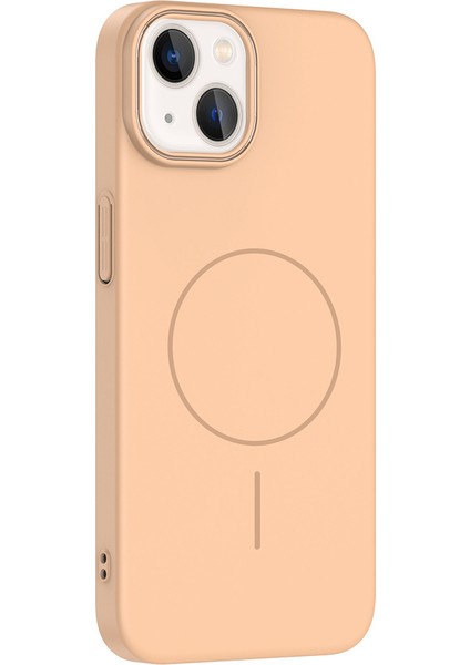 iPhone 14 Kılıf Magsafe Şarj Özellikli Zore Ruby Silikon Kapak - Mürdüm