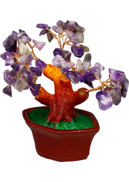 Ametist Doğal Taşlı Bonsai Hayat Ağacı - Dekoratif ve Şifalı Enerji Ağacı fırsatları