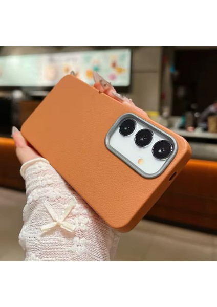 Samsung Galaxy S23 FE Uyumlu Deri Görünümlü Silikon Kılıf / Kapak modelleri