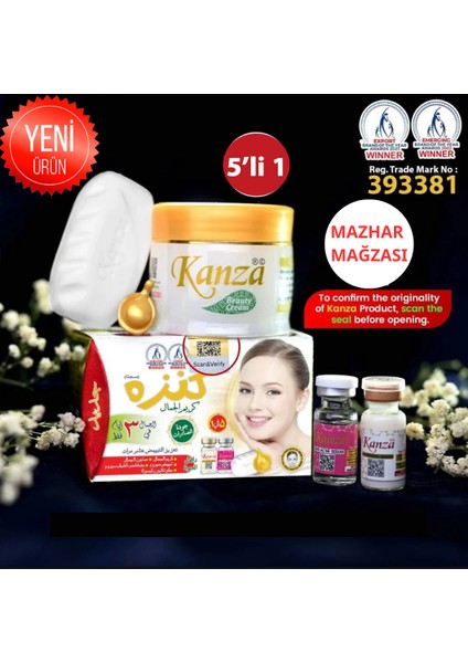 5’li1 Kanza Beyazlatma Güzellik Kremi Cilt Bakım Seti kanza
