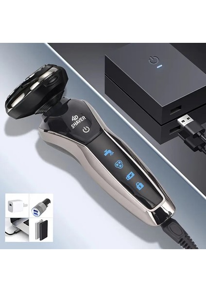 Traş Makinesi Erkekler Için Sakal Yanak Kesici Burun Saç Kesici 3'ü 1 Arada Şarj Edilebilir 600MAH USB Şarj