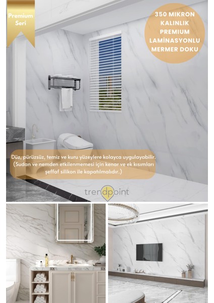 Kendinden Yapışkanlı Mermer Görünümlü 60CM×100CM Premium Zemin Duvar Kağıdı Dolap Kaplama fırsatları