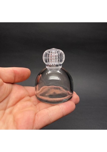 4 Adet 50 cc Kubbe Cam Şişe - Düğün, Nişan, Kına İçin Hediyelik Kolonya Şişeleri - 50 ml