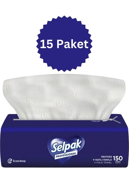 V Katlı Havlu Peçete 150LI x 15 Paket