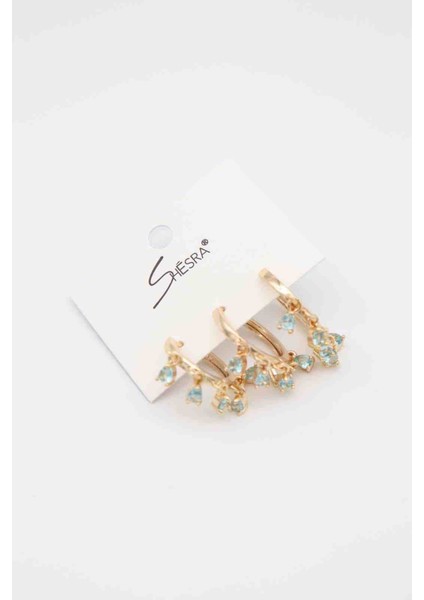 Mavi Boncuk Sallantılı Halka Küpe