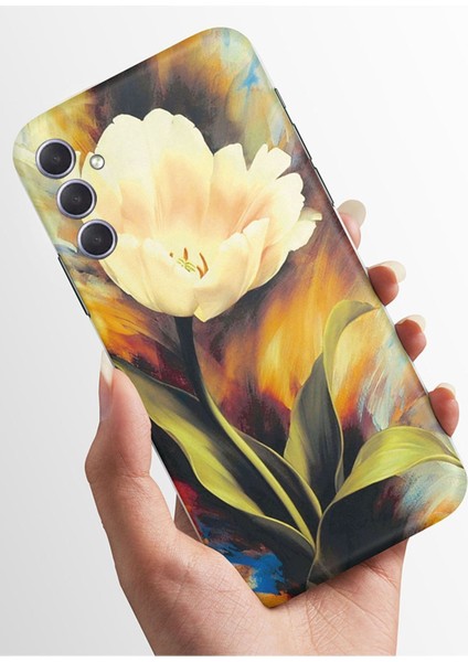 Samsung A24 Kılıfı Standlı Baskılı Parlak Silikon Kapak - Yagliboya4