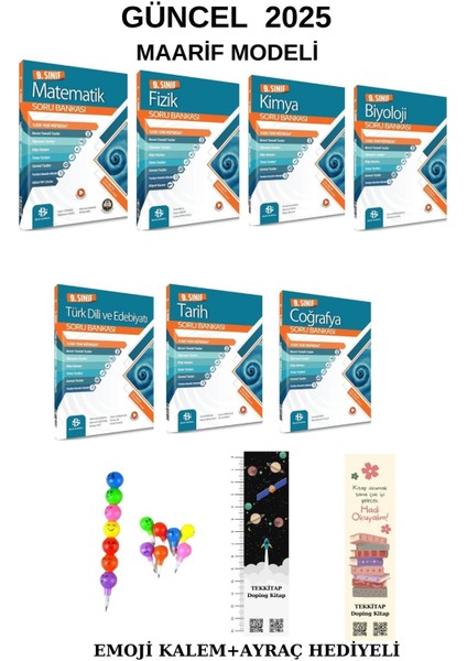 9. Sınıf Tüm Dersler Soru Bankası Seti 7 Kitap (Emojikalem+Ayraç Hediyeli) modelleri