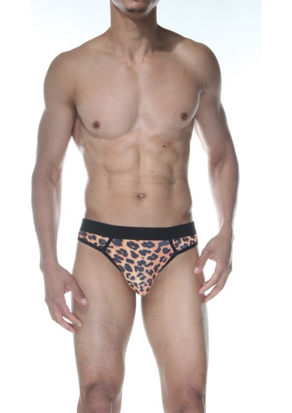 Leopar Desenli Erkek Tangası