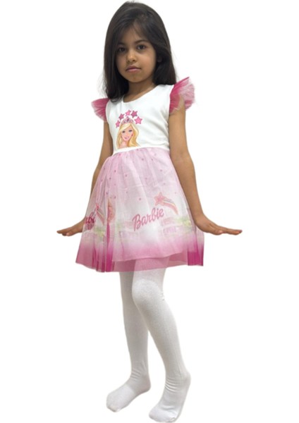 Barbie Baskılı Kız Elbise 2/5 Yaş fiyatları