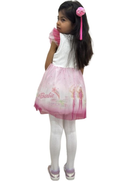 Barbie Baskılı Kız Elbise 2/5 Yaş fırsatları