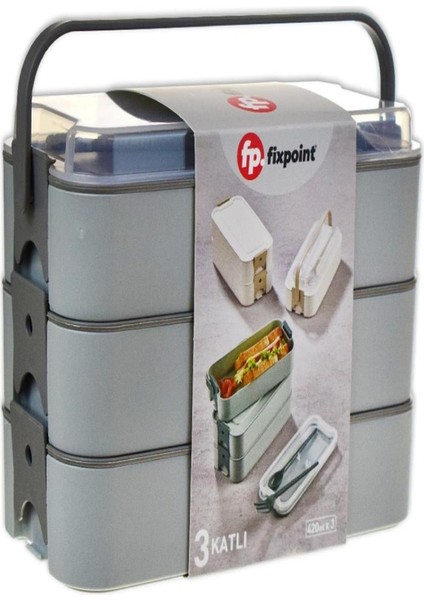 Fixpoint Beslenme Kabı 3 Katlı 3*420ML P-4841