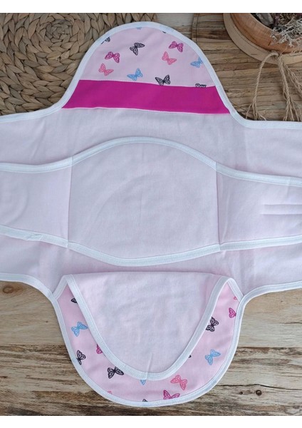 Yenidoğan İlk Baharın Ceylanı Nakışlı Çıt Çıt Kapama Bebek Kundak Pembe