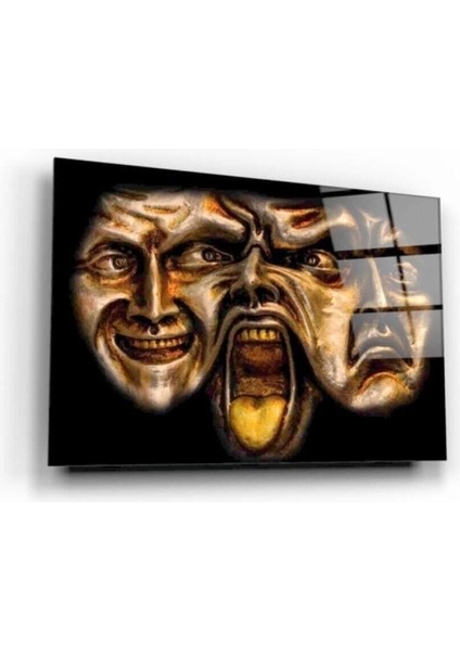 Tiyatro Maskeleri Cam Tablo 50 x 70 cm fiyatları