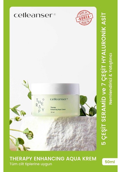 5 Seramid ve 7 Hyaluronik Asit Içeren Nemlendirici ve Yatıştırıcı Therapy Enhancing Aqua Krem