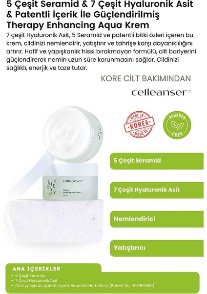 5 Seramid ve 7 Hyaluronik Asit Içeren Nemlendirici ve Yatıştırıcı Therapy Enhancing Aqua Krem fiyatları