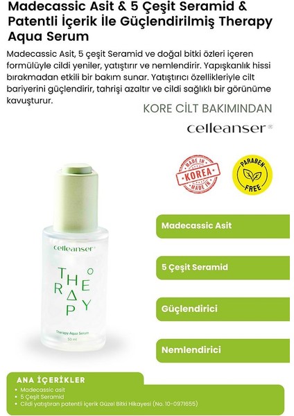 Madecassic Asit & 5 Çeşit Seramid Içeren Yatıştırıcı ve Nemlendirici Therapy Aqua Serum fiyatları