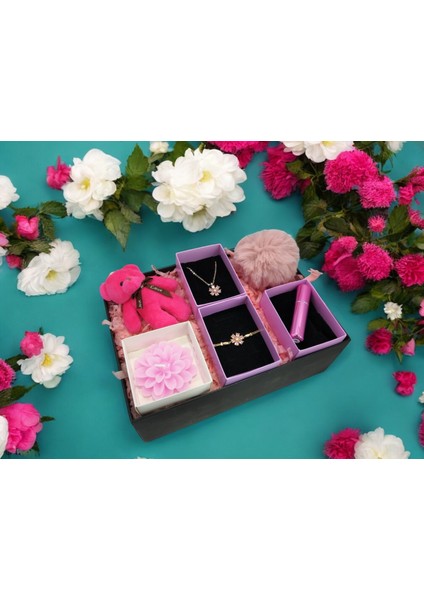 MARMORİ PEMBE LOTUS ÇİÇEĞİ HEDİYE SETİ SEVGİLİLER VE ARKADAŞLAR SETİ