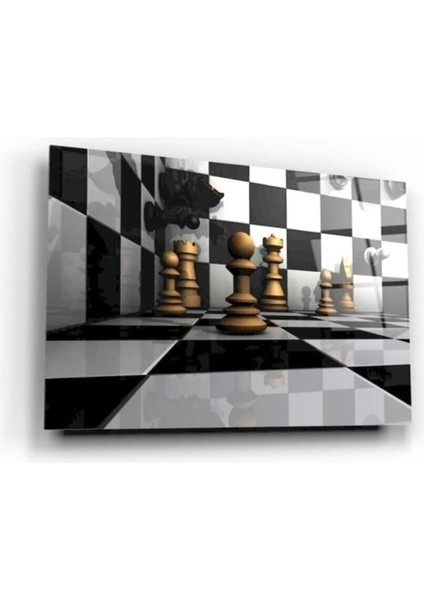 Satranç Taşları Cam Tablo 2 50 x 70 cm
