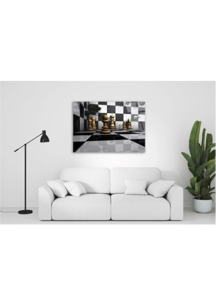 Satranç Taşları Cam Tablo 2 50 x 70 cm