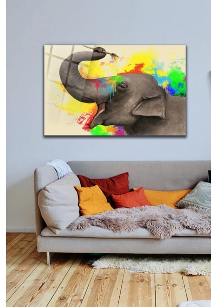 Ressam Fil Cam Tablo Duvar Dekarasyonu