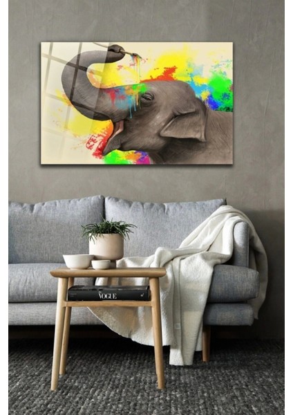 Ressam Fil Cam Tablo Duvar Dekarasyonu