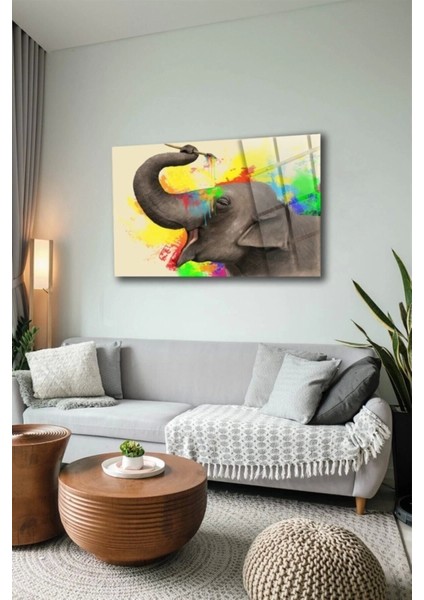 Ressam Fil Cam Tablo Duvar Dekarasyonu