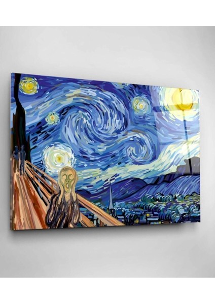Digi-Art Yıldızlı Gece Vincent Van Gogh Cam Tablo 70 x 110