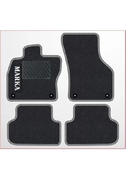 Peugeot 308 2007-2012 Siyah Halı Gri Kenar Petek Topuk modelleri
