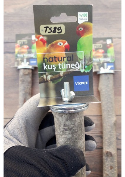 Venty 3 Adet Doğal Papağan Tünek Seti | Macaw, Kakadu, Jako, Amazon, Eklektus, Alex, Konur - M312 Doğal Tünekler