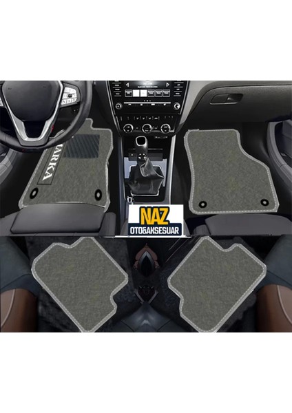 Volvo S80 1998-2005 Gri Halı Gri Kenar Petek Topuk