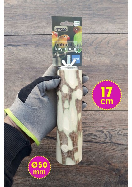 Venty 17 cm / Çapı 50 mm Doğal Papağan Tüneği | Macaw, Kakadu, Jako, Amazon, Eklektus | T500