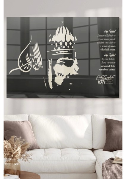 Alp Arslan | Osmanlı Temalı Cam Tablo | 50 x 70 cm