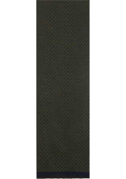 Lacivert - Yeşil Erkek Atkı 4A2825100006_ATKI Desenli