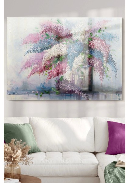 Vazo ve Çiçek Temalı | Çiçek Temalı Cam Tablo | 50 x 70 cm