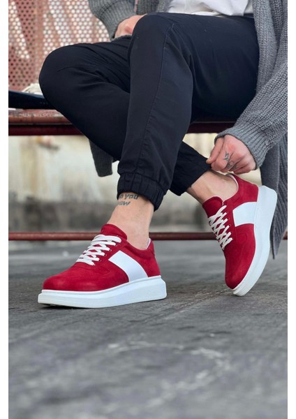 Kırmızı Süet Erkek Casual Ayakkabı