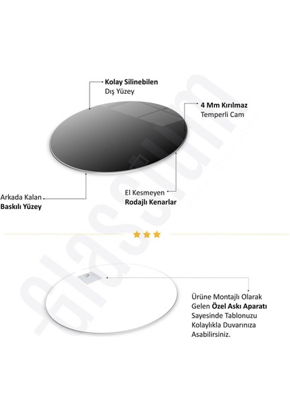 Gold Asalet Sanatsal Cam Tablo