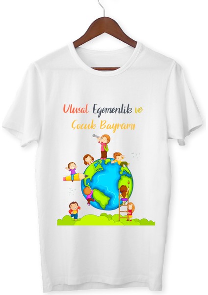 23 Nisan Çocuk Tişörtü Kız Erkek Beyaz Çocuk Tshirt 23 Nisan