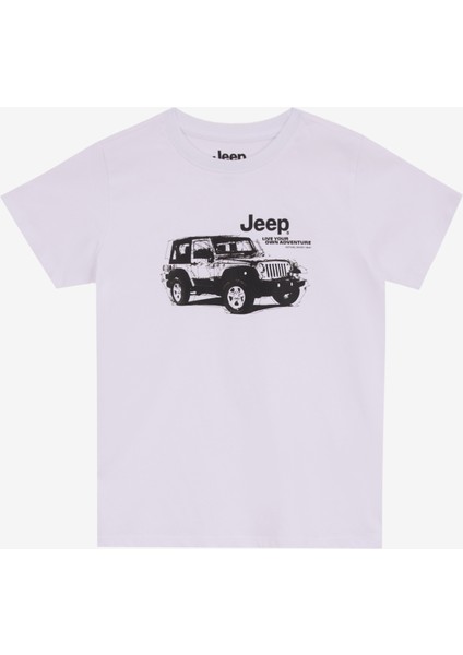 Baskılı Beyaz Erkek Çocuk T-Shirt J5SB-TST7757
