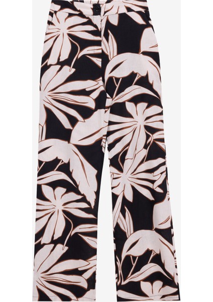 Lastikli Bel Rahat Bej - Siyah Kadın Pantolon FC5SL-PNT0145