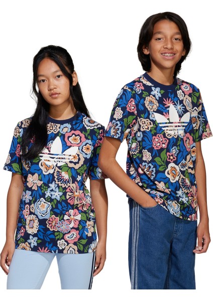 Desenli Çok Renkli Kız Çocuk T-Shirt JD0527-TEE