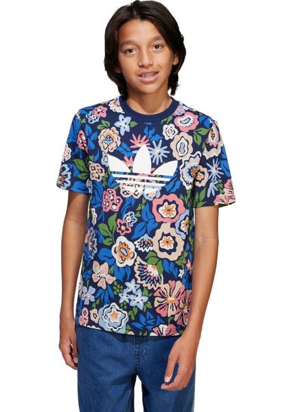 Desenli Çok Renkli Kız Çocuk T-Shirt JD0527-TEE