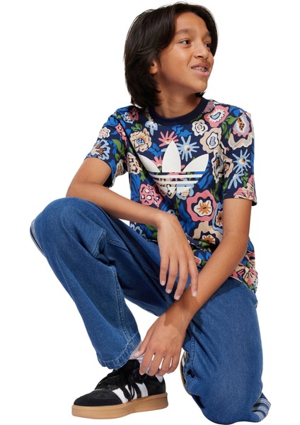 Desenli Çok Renkli Kız Çocuk T-Shirt JD0527-TEE