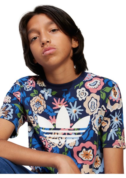 Desenli Çok Renkli Kız Çocuk T-Shirt JD0527-TEE