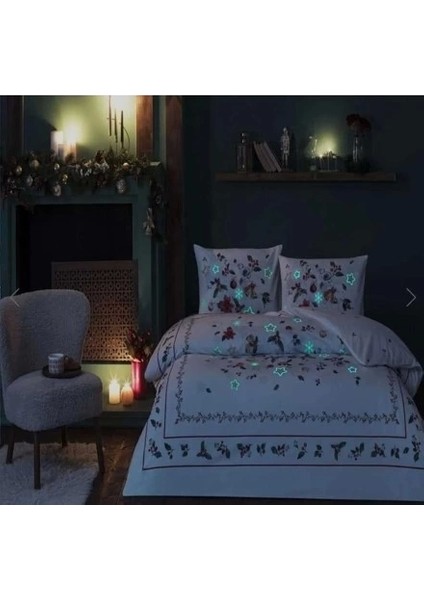 Glow Parlayan Çift Kişilik Nevresim Takımı Charm Kırmızı