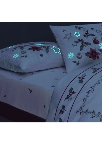 Glow Parlayan Çift Kişilik Nevresim Takımı Charm Kırmızı