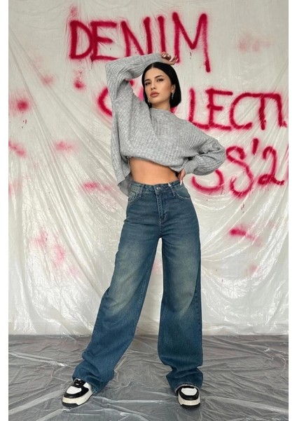Lacivert Comfy Jeans Pantolon