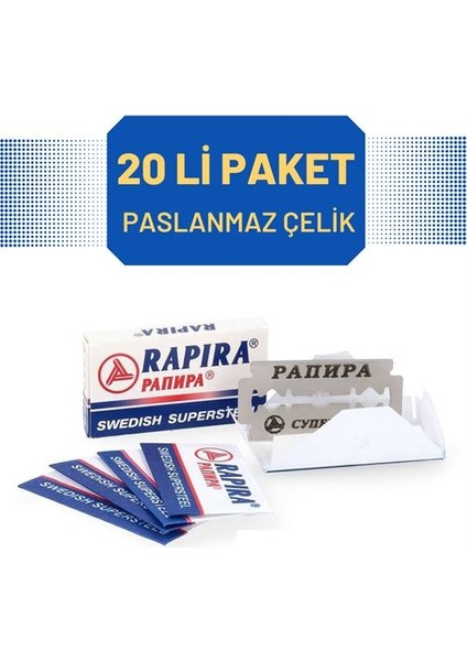 20 Adet Çelik Tıraş Jileti