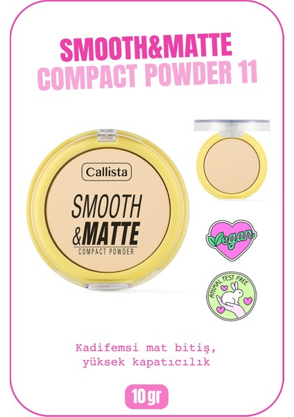 Smooth Matte Compact Powder Mat Görünümlü Pudra 11