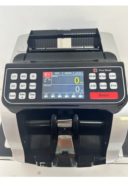 Plus Silver Tl Kağıt Para Sayma Makinesi - Gri / Siyah Renk - Sesli Uyarı