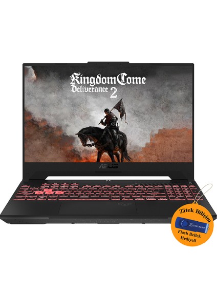 Tuf Gamıng A15 R5-7535HS 64 GB Ram 2 Tb SSD RTX4060 15.6 144Hz WIN11HOME FA507NV-LP105 ZI735 + Zitek 16 GB Flash Bellek